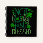 GREEN NICHT LUCKY NUR BLESSEED IRISH SPRICHWORT NOTIZBLOCK (Vorderseite)
