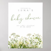 Green Niedlich Baby in Bloom Wildblume Willkommens Poster (Vorne)