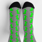 Green Niedlich Dino Gray Socken (Oben)