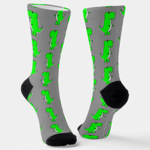 Green Niedlich Dino Gray Socken