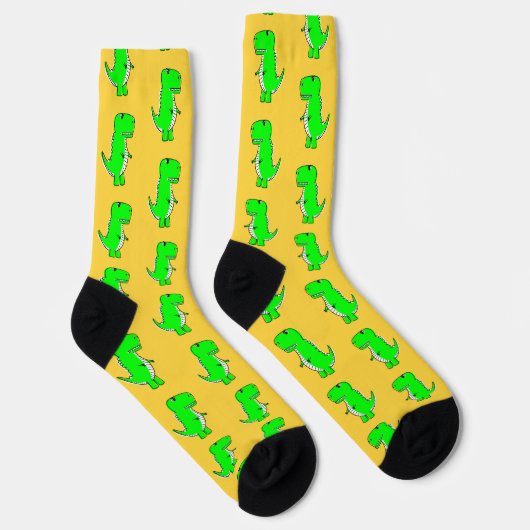 Green Niedlich Dino Orange Socken (Rechts)