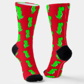 Green Niedlich Dino Red Socken (Gewinkelt)