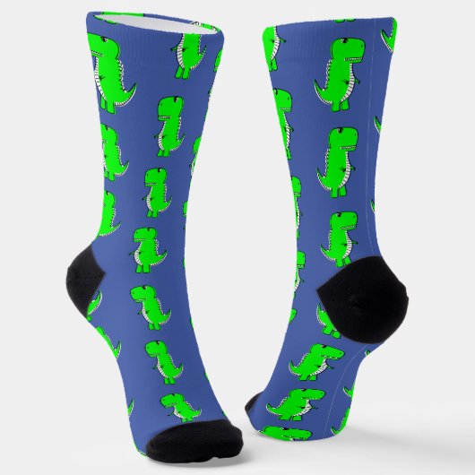 Green Niedlich Dino White Socken (Gewinkelt)