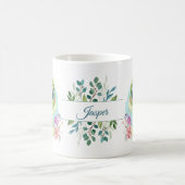 Green Niedlich Dinosaurier Floral Themed Personali Kaffeetasse (Mittel)