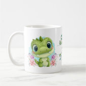 Green Niedlich Dinosaurier Floral Themed Personali Kaffeetasse (Links)