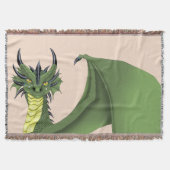 Green Niedlich Dragon Portrait Peach Decke (Vorderseite)