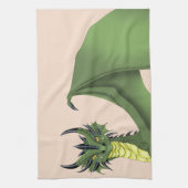 Green Niedlich Dragon Portrait Peach Geschirrtuch (Vertikal)