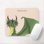 Green Niedlich Dragon Portrait Peach Mousepad (Mit Mouse)