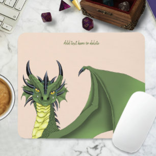 Green Niedlich Dragon Portrait Peach Mousepad