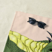 Green Niedlich Dragon Portrait Peach Strandtuch (Beispiel)
