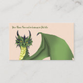 Green Niedlich Dragon Portrait Peach Visitenkarte (Vorderseite)