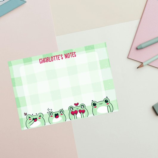 Green Niedlich Kids Personalizable Manga Cartoon F Post-it Klebezettel