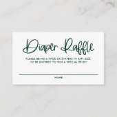 Green Niedlich Modern Calligraphy Diaper Raffle Ga Begleitkarte (Vorderseite)