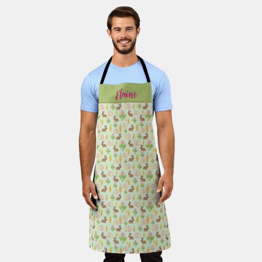 Green Niedlich Oaster Schürze mit Bunny Personalis (Getragen)