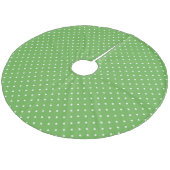 Green Niedlich Polka Dots Fleece Weihnachtsbaumdecke (Schrägansicht)