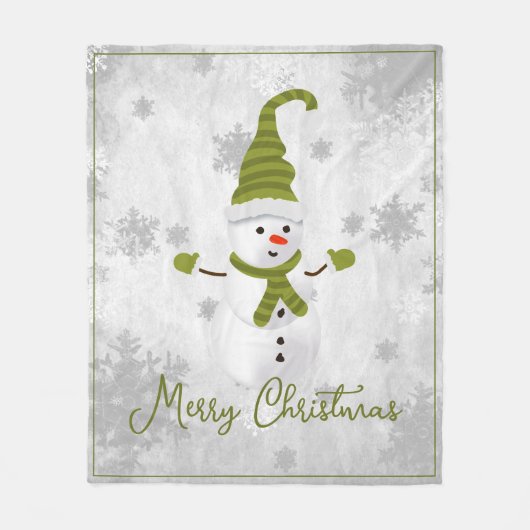 Green Niedlich Snowman Holiday Fleece Blanket (Vorderseite)