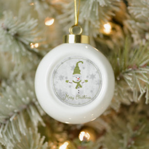 Green Niedlich Snowman Holiday Ornament