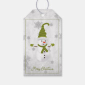 Green Niedlich Snowman Holiday - Tag Geschenkanhänger (Vorderseite)