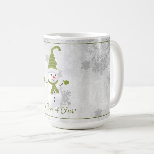 Green Niedlich Snowman Holiday Tasse (VorderseiteRechts)
