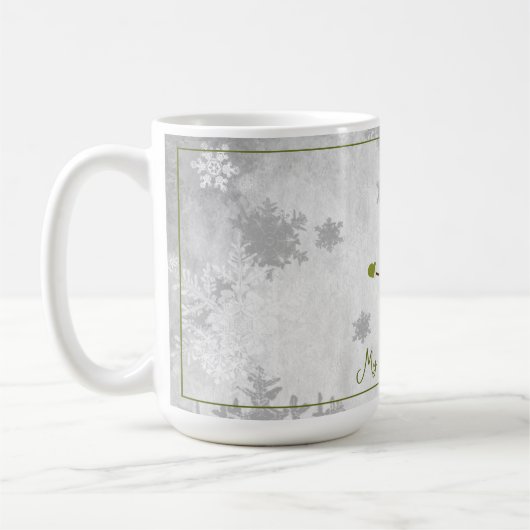 Green Niedlich Snowman Holiday Tasse (Links)
