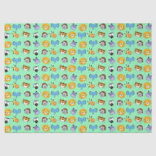 Green Niedlich Wild One Animal Illustrations Safar Seidenpapier