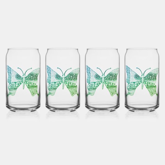 Green Niedlich Zen Butterfly Brillen Dosenglas (Hinten)