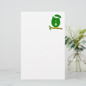 Green Night Owl Design Briefpapier (Stehend Vorderseite)