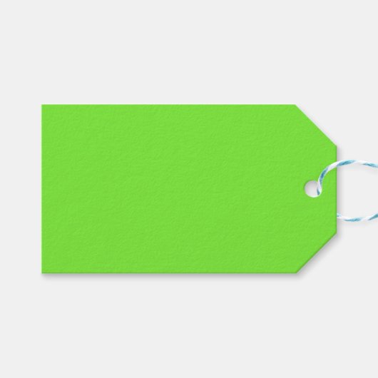 Green No.3. Helle oder neongrüne Geschenketiketten Geschenkanhänger (Vorderseite (Horizontal))