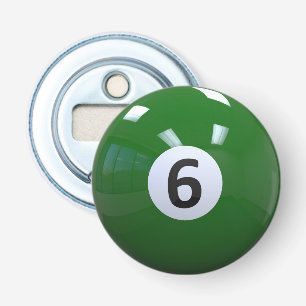 Green No. 6 Billiard Pool Ball Flaschenöffner