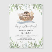 Green Noahs Ark Christening Magnetkarte (Vorderseite)