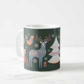 Green Nordic Rentier Weihnachtsbaumurlaub Kaffeetasse (Vorderseite Links)