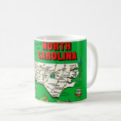 Green North Carolina Map Tasse (VorderseiteRechts)