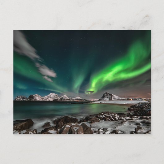 Green Northern Lights Arctic Postkarte (Vorderseite)