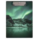 Green Northern Lights Norwegen Klemmbrett (Vorderseite)