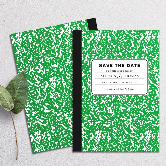 Green Notebook Lehrer Funny Save the Date Hochzeit Einladung