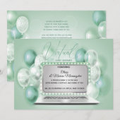 Green Notebook Virtual Gender Neutral Baby Dusche Einladung (Vorne/Hinten)