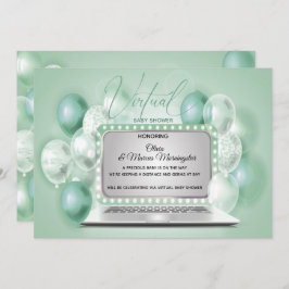 Green Notebook Virtual Gender Neutral Baby Dusche Einladung