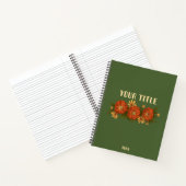 Green Notebook with red and yellow flowers  Notizblock (Innenseite)