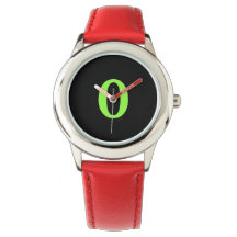 Green Number 0 Red Bezle Wrist Watch
