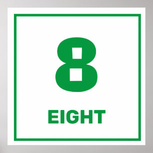 Green Number Acht Poster