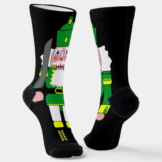 Green Nutcracker Weihnachten Socken (Gewinkelt)