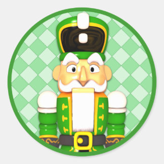 Green Nutcracker Weihnachtsaufkleber Runder Aufkleber