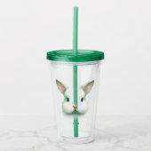 Green Oaster Bunny Face Acrylic Tumbler Acryltrinkbecher (Vorderseite)