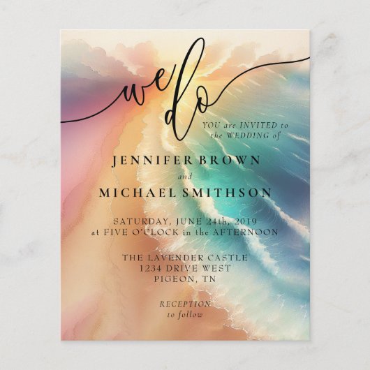 Green Ocean Beach Aquarellunterschrift Wir machen Flyer (Vorne)