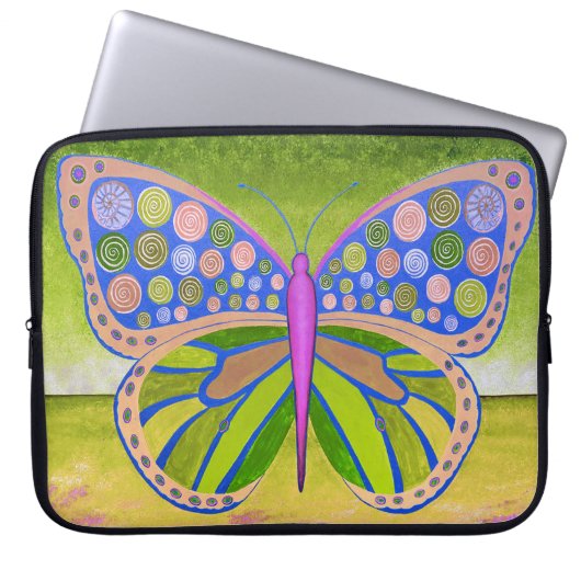 Green Ocean Butterfly Laptop-Sieb Laptopschutzhülle (Vorderseite)