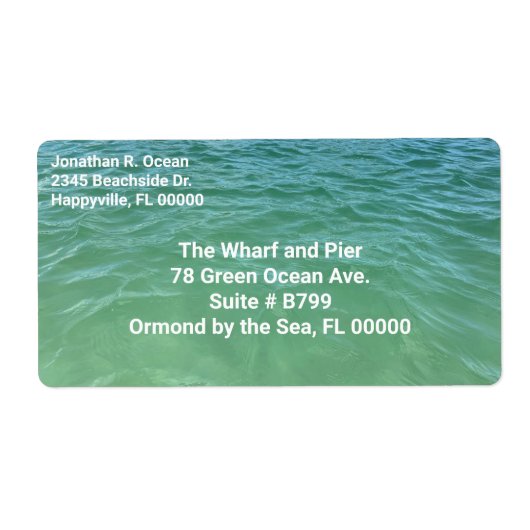 Green Ocean Water zwei Adressetiketten (Vorne)