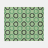Green Octagon Connected Square Geometrisches Muste Fleecedecke (Vorderseite (Horizontal))