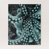 Green Octopus Colored Pencil Map Puzzle (Vertikal)