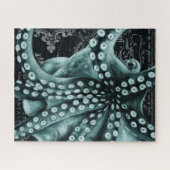 Green Octopus Colored Pencil Map Puzzle (Horizontal)