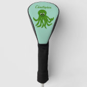 Green Octopus Design Golf Headcover (Vorderseite)